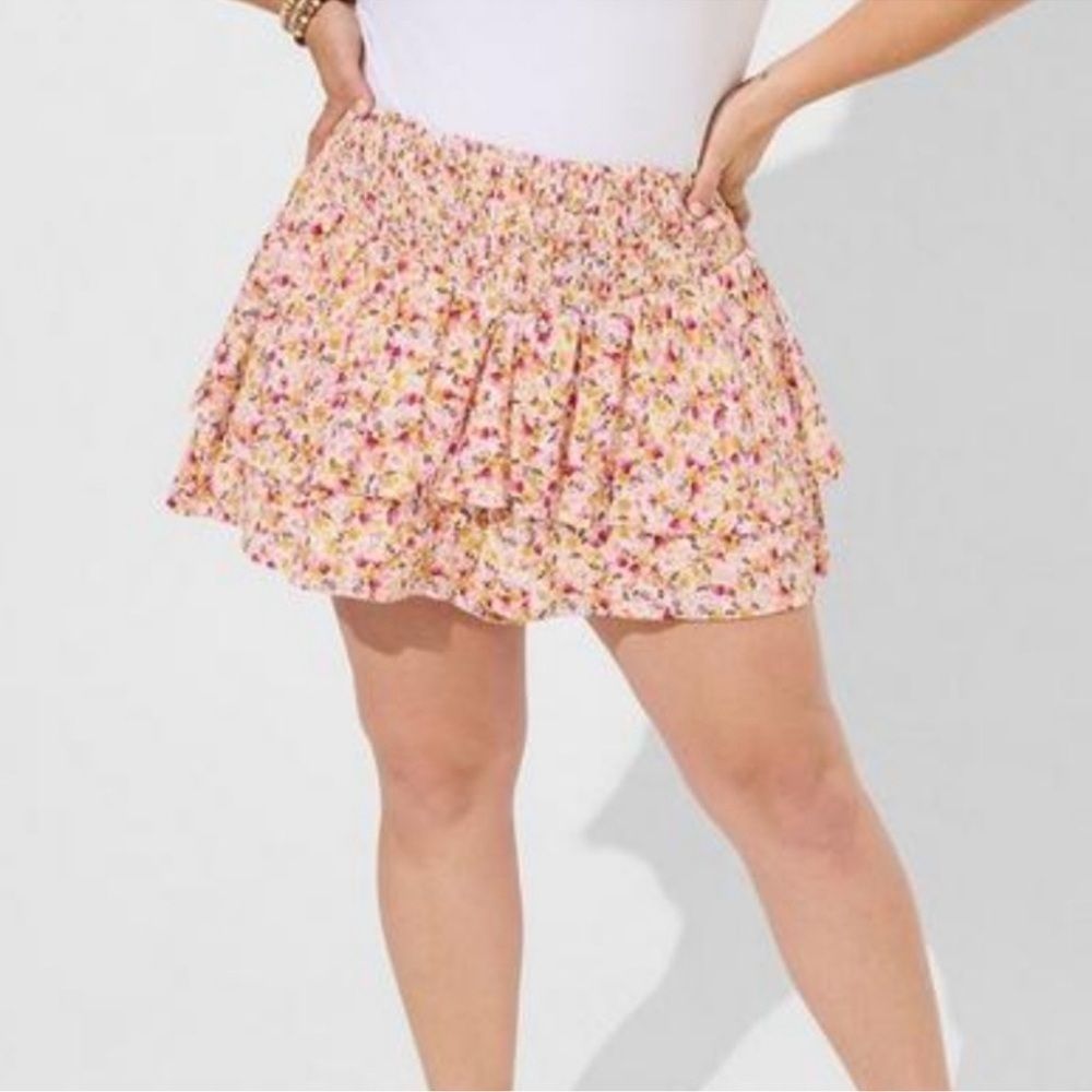 Torrid Smocked Ruffled Gauze Shorts